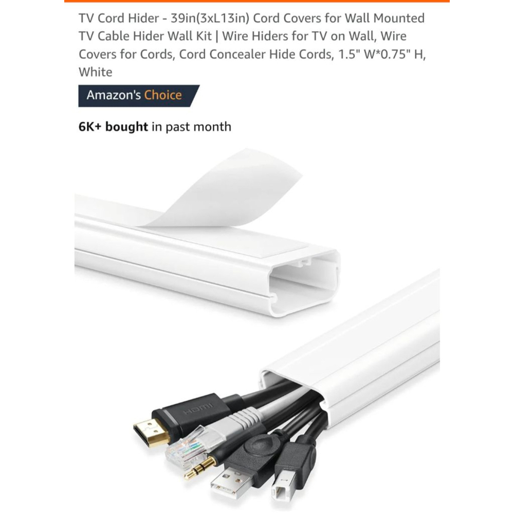 Unbranded Cable Hider 39in‎ White